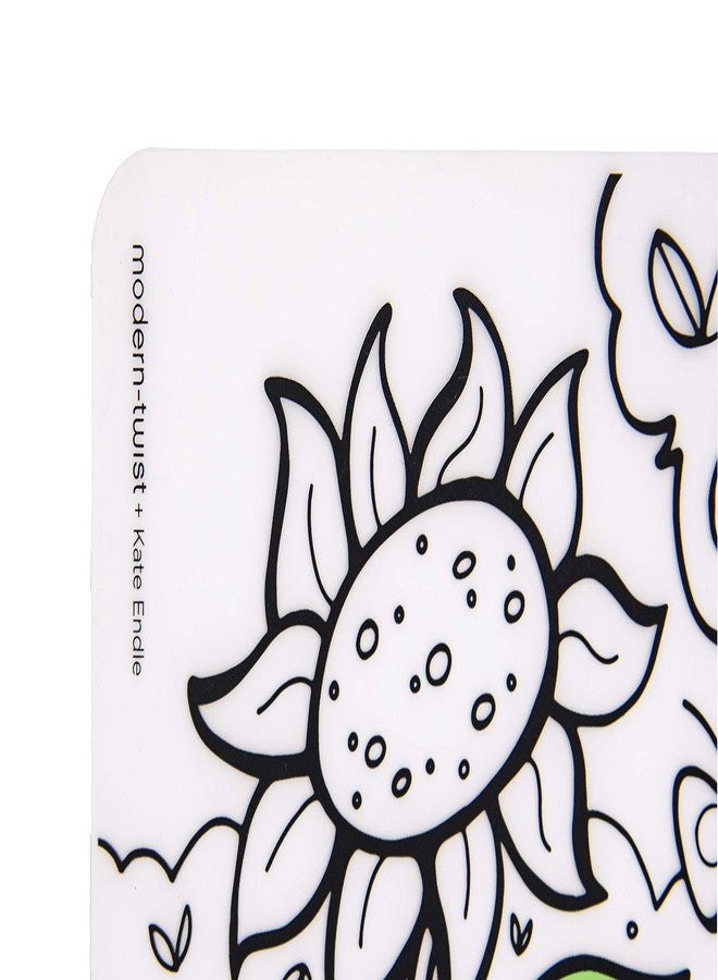 modern-twist 10 x 14 Reusable, Waterproof Coloring Mark-Mat Sheet for Kids, 100% Food-Grade Silicone, Pack of 1, Garden Play - Image 4
